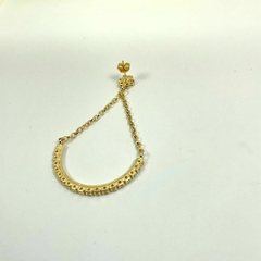 Brinco folheado 18k pendurado corrente varal - Sanferlam