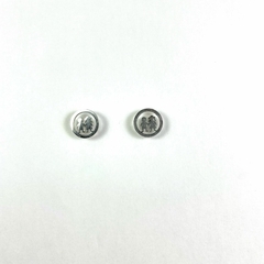 Brinco aço inox redondo fixo casal