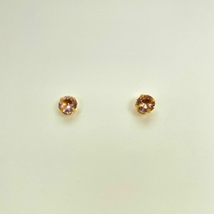 Brinco folheado 18k ponto de luz zirconia 8mm - Sanferlam