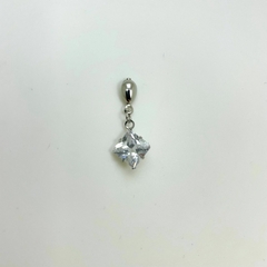 Brinco aço inox base gota inox zirconia carre pendurada na internet