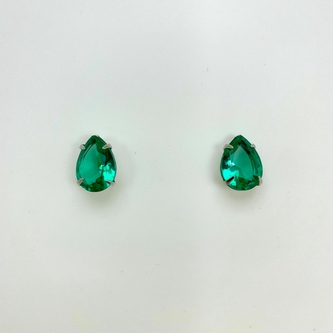 Brinco aço inox gota de zirconia 10x14 - comprar online