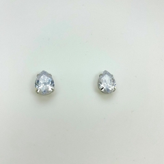 Brinco aço inox gota de zirconia 10x14 na internet