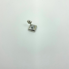 Brinco aço inox carrê zircônia - loja online