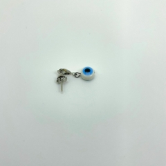 Brinco aço inox base gota inox olho grego resina pendurado na internet