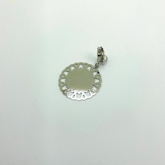 Brinco aço inox base zirconia mandala pendurada - loja online