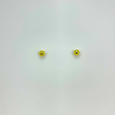 Brinco folheado 18k bola fixa 6mm