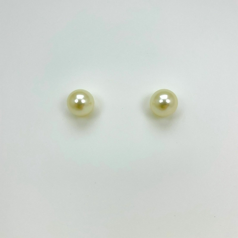 Brinco folheado 18k fixo perola 12mm