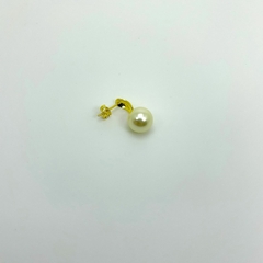 Brinco folheado 18k fixo base e pérola 10mm na internet