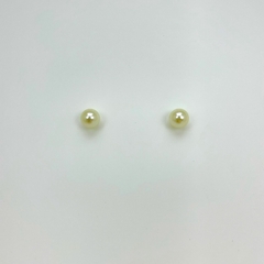Brinco folheado 18k fixo perola 8mm