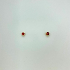 Brinco folheado 18k ponto luz zirconia 4mm - Sanferlam