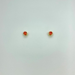 Brinco folheado 18k ponto luz zirconia 5mm - Sanferlam