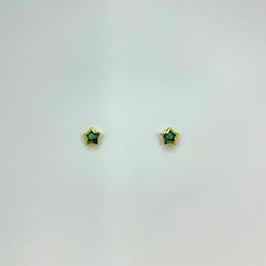 Brinco folheado 18k fixo estrela zirconia na internet