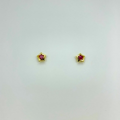 Brinco folheado 18k fixo estrela zirconia - comprar online