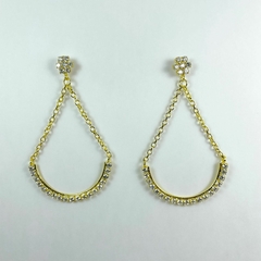 Brinco folheado 18k pendurado corrente varal - comprar online
