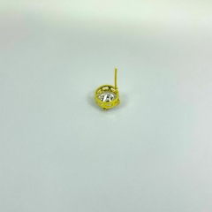 Brinco folheado 18k fixo galeria zirconia 10mm - Sanferlam