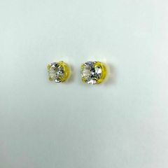 Brinco folheado 18k fixo galeria zirconia 10mm na internet