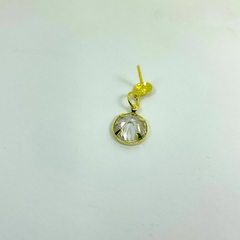 Brinco folheado 18k pendurado zirconia 10mm - Sanferlam