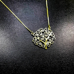 Gargantilha F18k arvore de coração e zirconias na internet