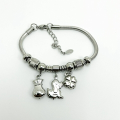 Pulseira Aço Inox Pand. Com Berloques Variados - Sanferlam