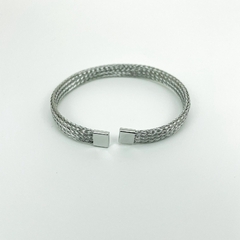 Pulseira Bracelete Aço Inox Cabo Aço Achatado - Sanferlam