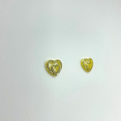 Brinco F18k 2 Corações Vazados Cravejados Aro - comprar online