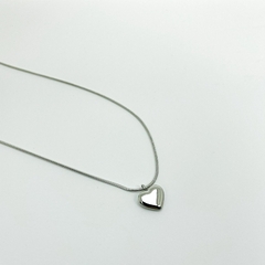 Gargantilha Aço Inox Rabo Rato Ping. Coração Liso - comprar online