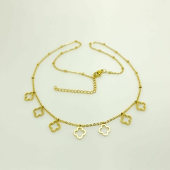 Conjunto Aço Banhado Van Cleef Mini Vazado na internet