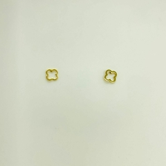 Conjunto Aço Banhado Van Cleef Mini Vazado - comprar online