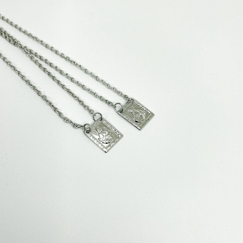 Gargantilha Aço Inox Escapulário Trabalhado