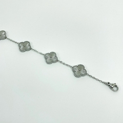 Pulseira Aço Inox Van Cleef 5 Trevos Maciços - comprar online