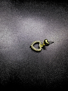 Brinco F18k Coração Liso E Coração Cravejado Zirconia Pendurado na internet