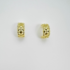 Brinco F18k Meia Argola Com Zirconias