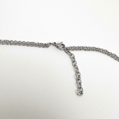Gargantilha Aço Inox Escapulário Duplo Frontal Cruz/Fe - loja online