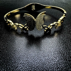 Pulseira Bracelete Aço Banhado Borboletas na internet