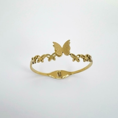 Pulseira Bracelete Aço Banhado Borboletas - comprar online