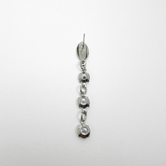 Brinco Aço Inox Base Oval 3 Zirconias 5mm - Sanferlam