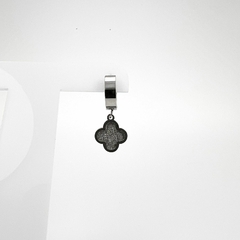 Brinco Aço Inox Argola Articulada Trevo Van Cleef Diamantado na internet