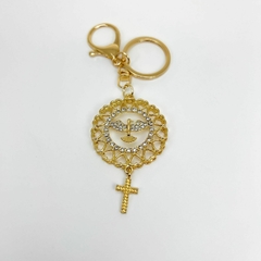 Chaveiro Espírito Santo Mandala Coração Com Strass