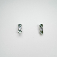 Brinco Aço Inox Zirconia 6mm Triplo - Sanferlam