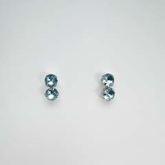 Brinco Aço Inox Fixo Zirconia 8mm Dupla - loja online