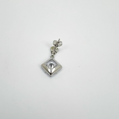 Brinco Aço Inox Base Gota Zirconia Carre 10mm na internet