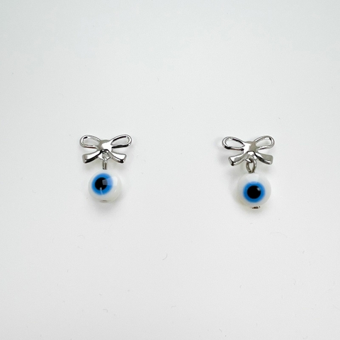 Brinco Aço Inox Laço Olho Grego