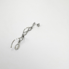 Brinco Aço Inox Cacheado 4 Zirconias na internet