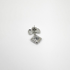 Brinco Aço Inox Laço Zirconia Carre - loja online