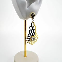 Brinco F18k Flor Altíssimo Strass - comprar online