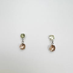 Brinco Aço Inox Zirconia Base Zirconia Pendurada - Sanferlam