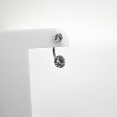 Brinco Aço Inox Piercing Zirconia