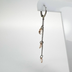 Brinco Aço Inox Arg. Articulada Corrente Com Zirconias - Sanferlam