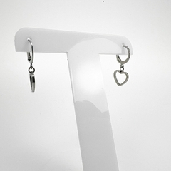 Brinco Aço Inox Argola Articulada Coração Laser na internet