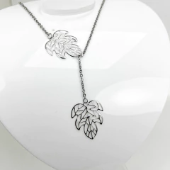 Gargantila Aço Inox Gravata Folha Vazada